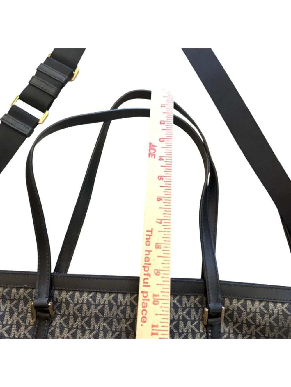 Michael Kors Women's Heritage Large Tote Bag Black MK Monogram - Picture 12 of 14